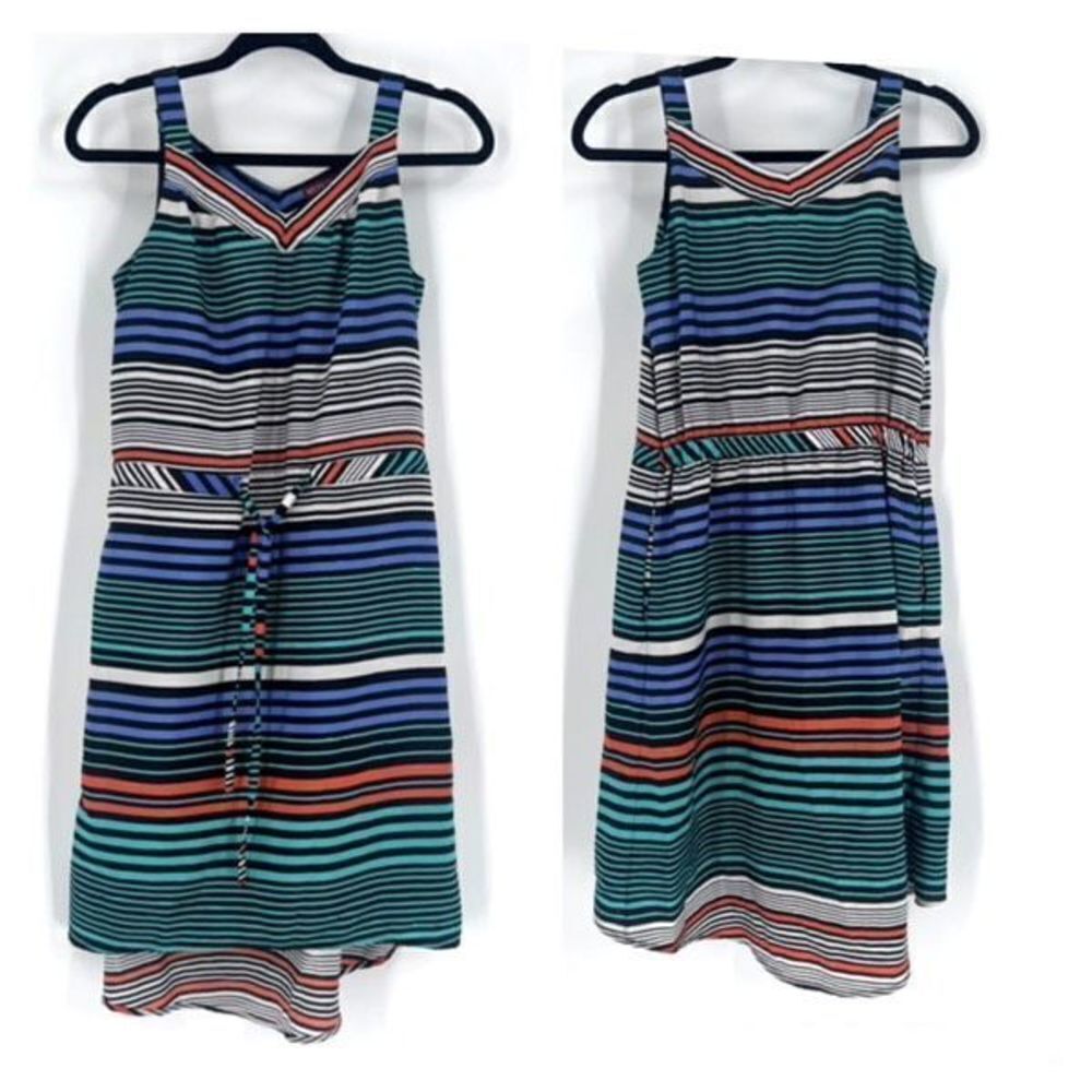 Merona Women's Striped High‎ Low Hem Sleeveless Sundress Green Orange Size XS